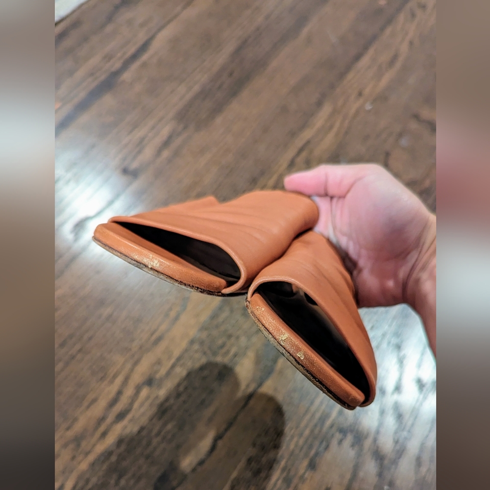 Robert Clergerie Itou Soft Sandals Leather Slides Brown Women's 37.5 $415 - Picture 9 of 10